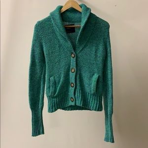 American Eagle Green and blue marled sweater